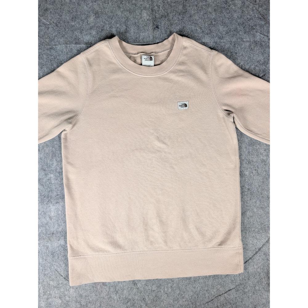 The North Face Womens Heritage Patch Crewneck Sweatshirt Rose Tan Pink 5318 - Picture 4 of 8